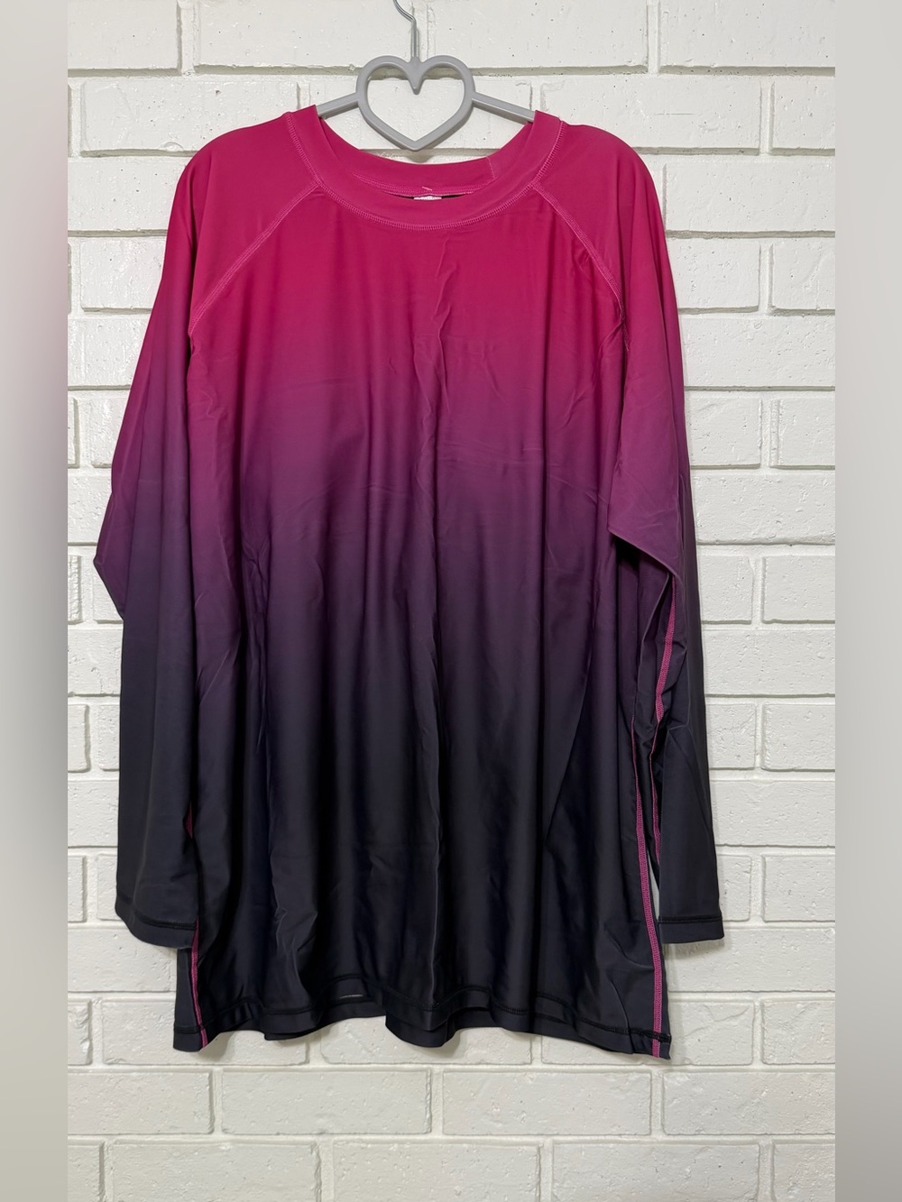 NWT Halcurt 4X Pink Ombre Long Sleeve Swim Shirt & Swim Shorts Set